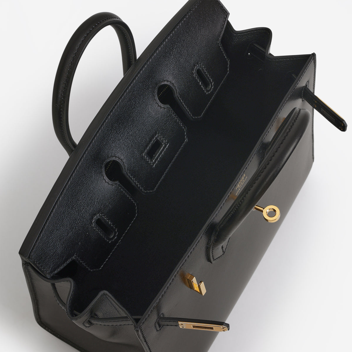 Hermès Birkin 25 - Noir Box Calf Sellier | Gold Hardware