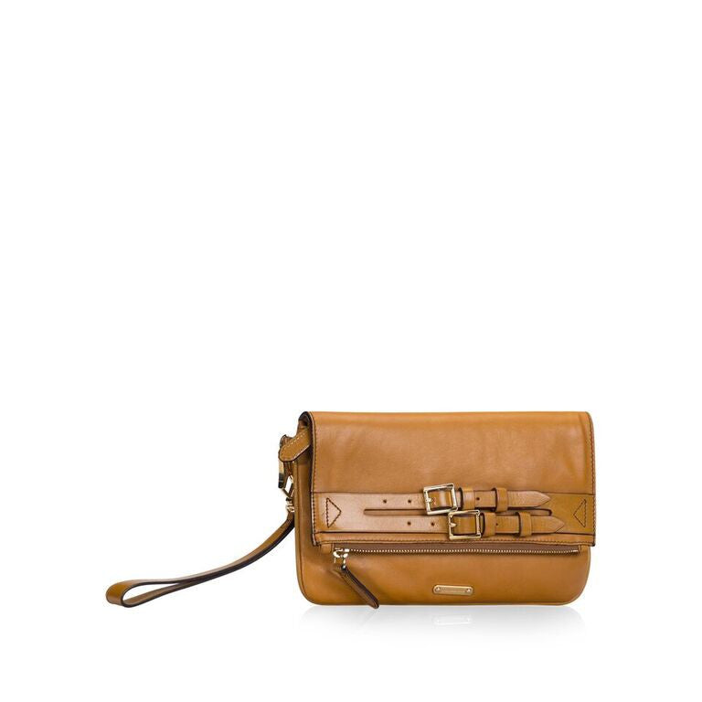 Adeline Belted Foldover Flap Clutch