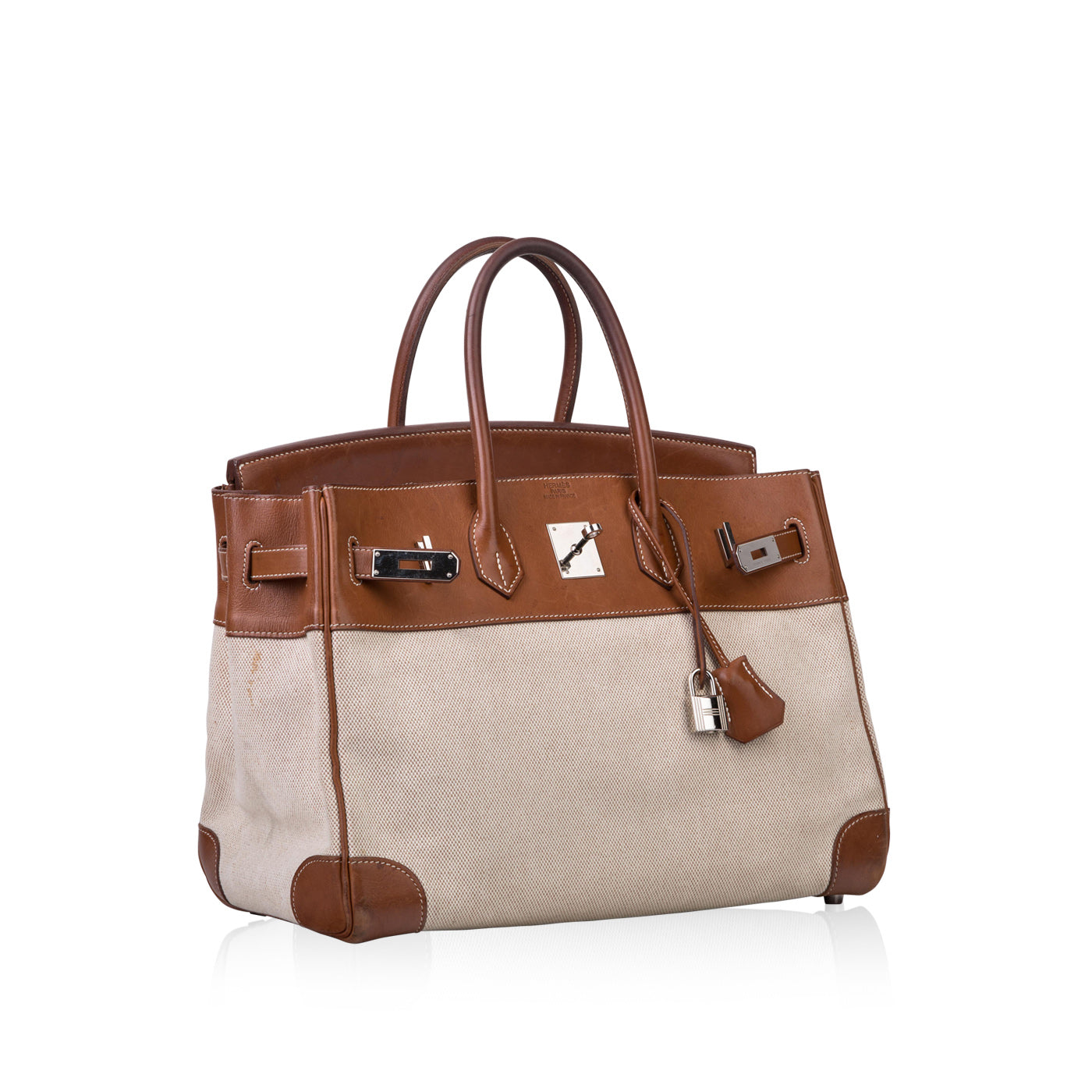 Hermès - Birkin 35 - Barenia and Ecru Canvas