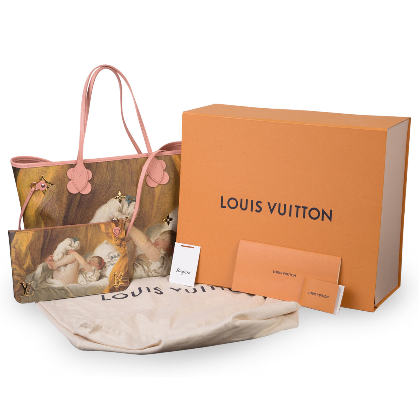 Louis Vuitton Jeff Koons Master Collection Fragonard Neverfull MM Tote  54lk511s