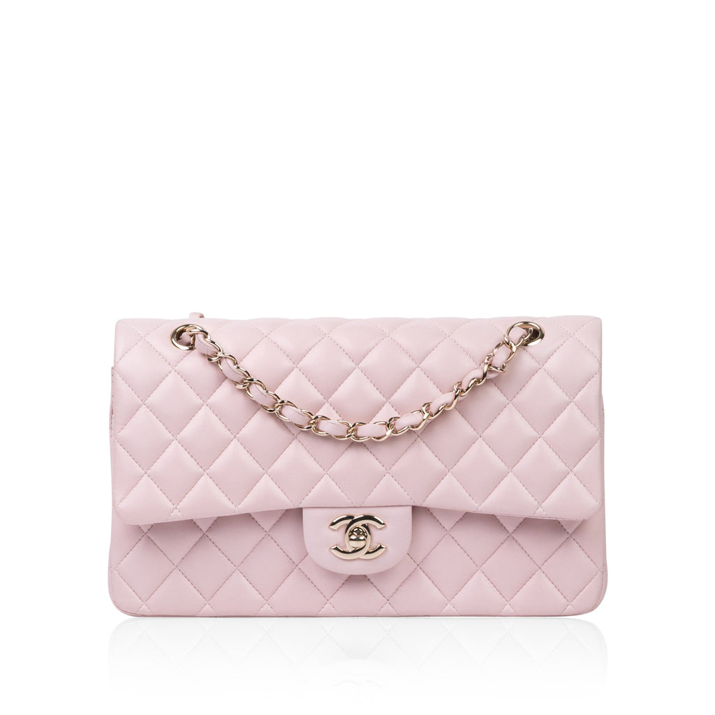 Chanel Around 1997 Made Silk Stain Classic Flap Chain Bag Mini Pink
