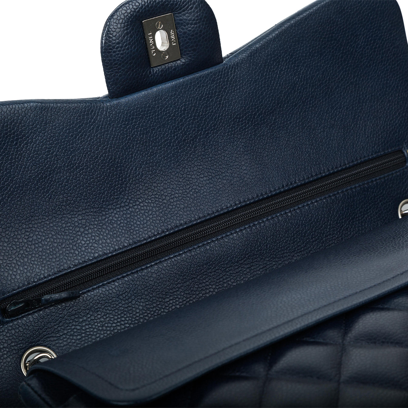 Jumbo Navy Classic Flap Bag