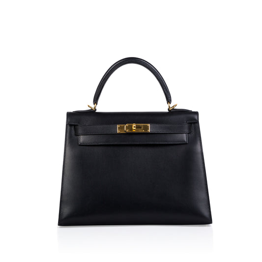 Kelly 28 - Vintage Black Box Calf