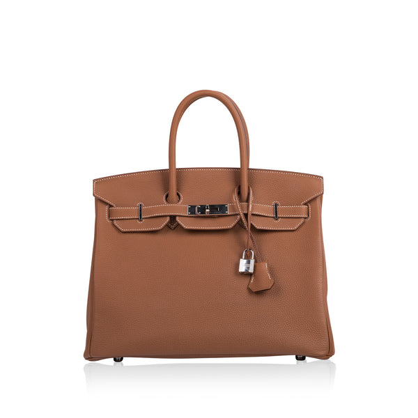 Hermes Birkin 35 Bag Vert Amande Togo Leather with Gold Hardware –  Mightychic