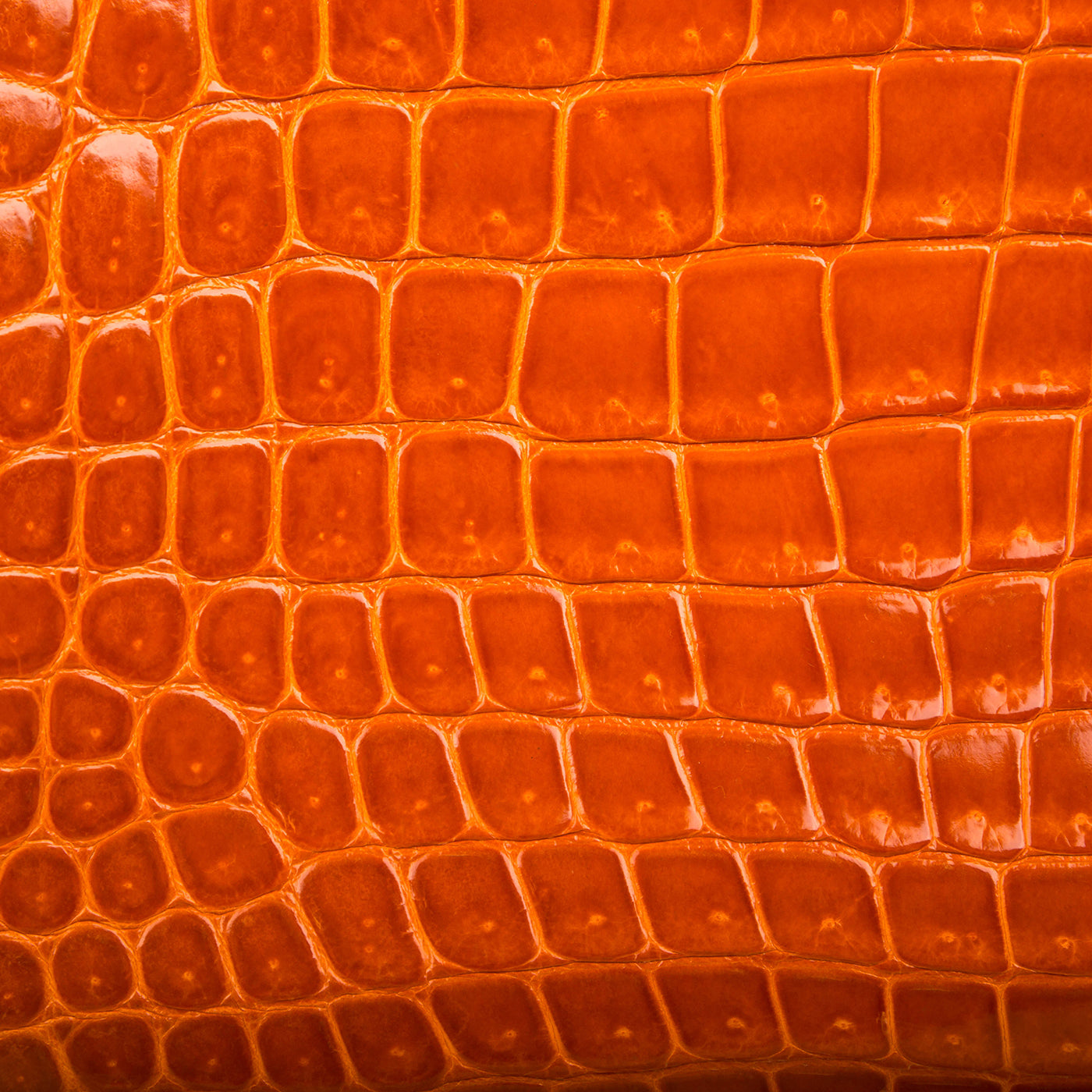 Birkin 35 - Orange/Brown - Shiny Porous Crocodile