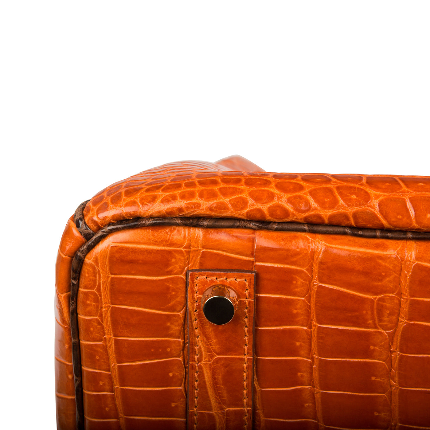 Birkin 35 - Orange/Brown - Shiny Porous Crocodile