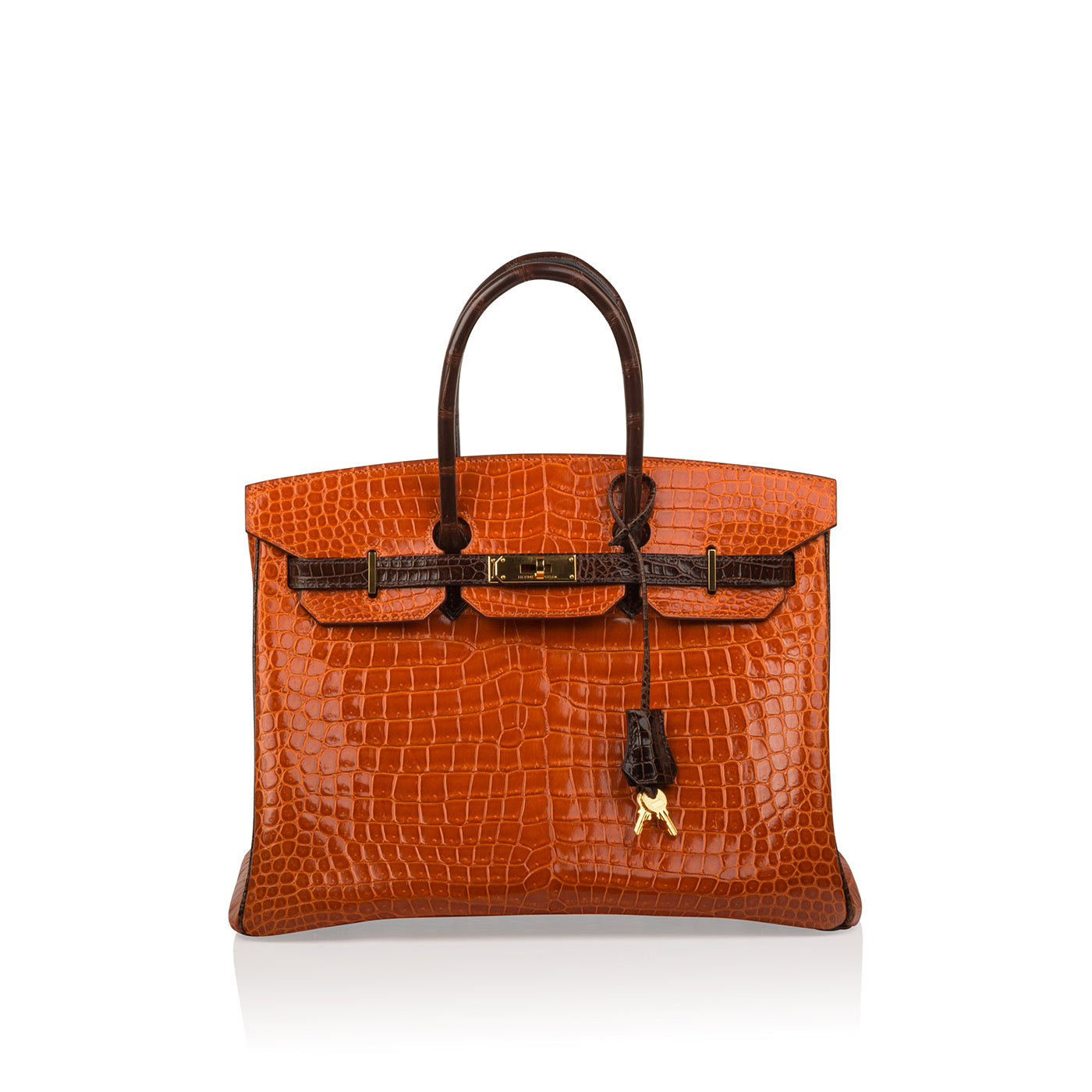 Birkin 35 crocodile handbag Hermès Brown in Crocodile - 23040787
