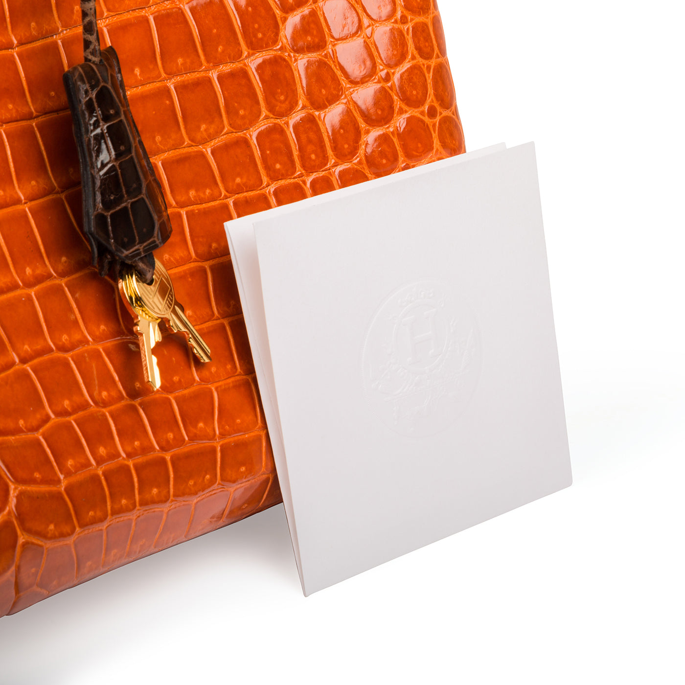 Birkin 35 - Orange/Brown - Shiny Porous Crocodile