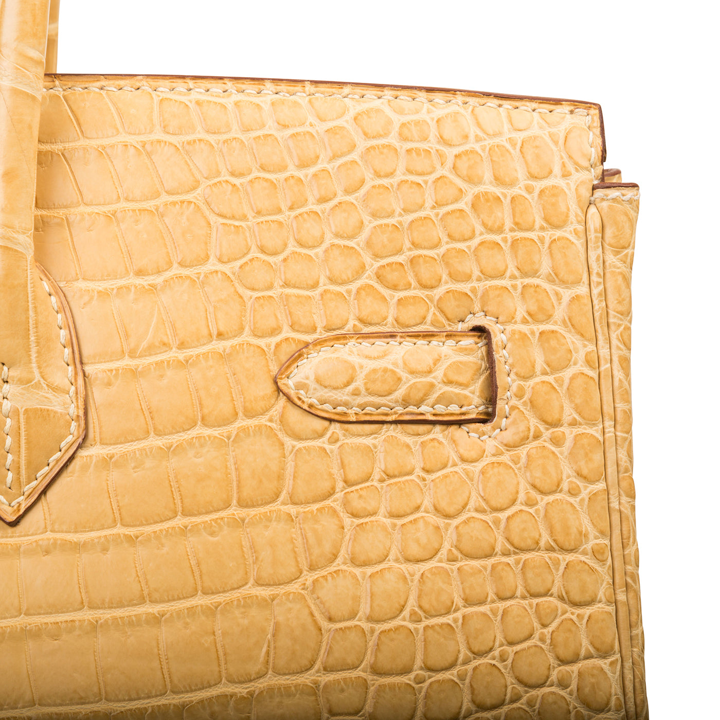 Hermes Mais Yellow Matte Aligator Crocodile Leather Birkin 35 Tote Bag