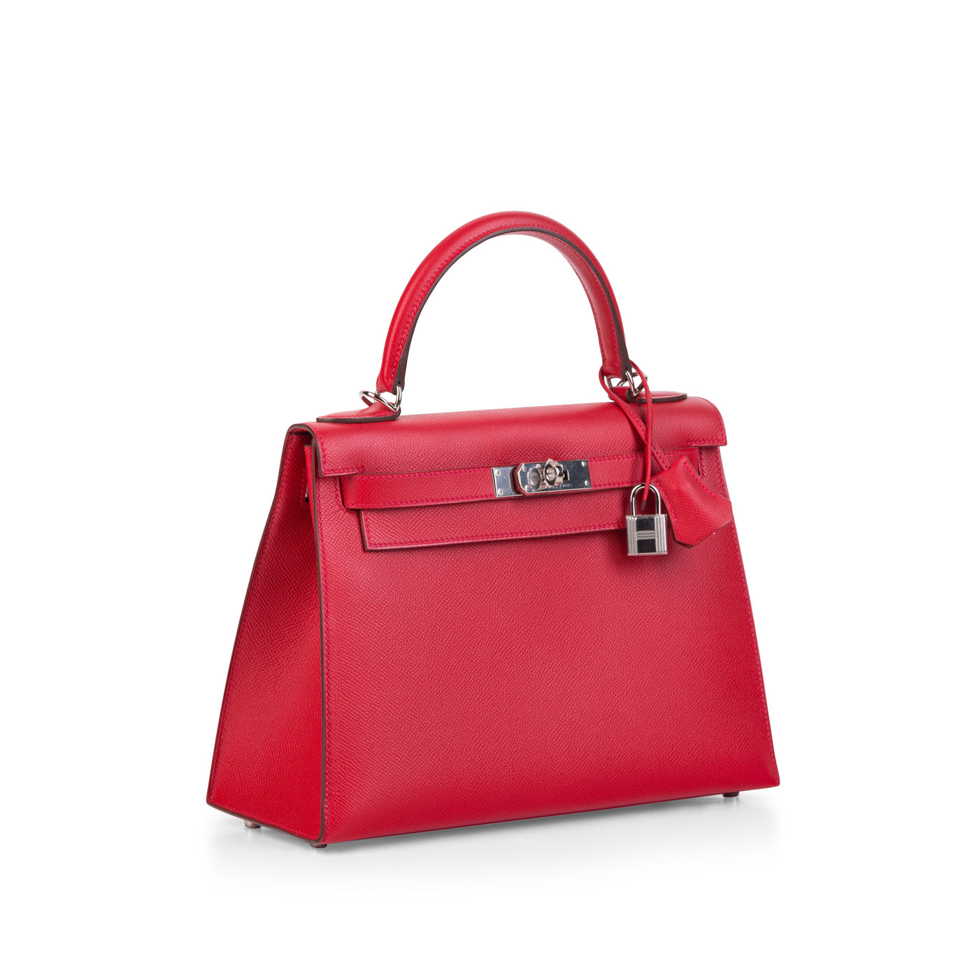 Hermes Personal Kelly bag 28 Retourne Rouge casaque/ Etain Epsom