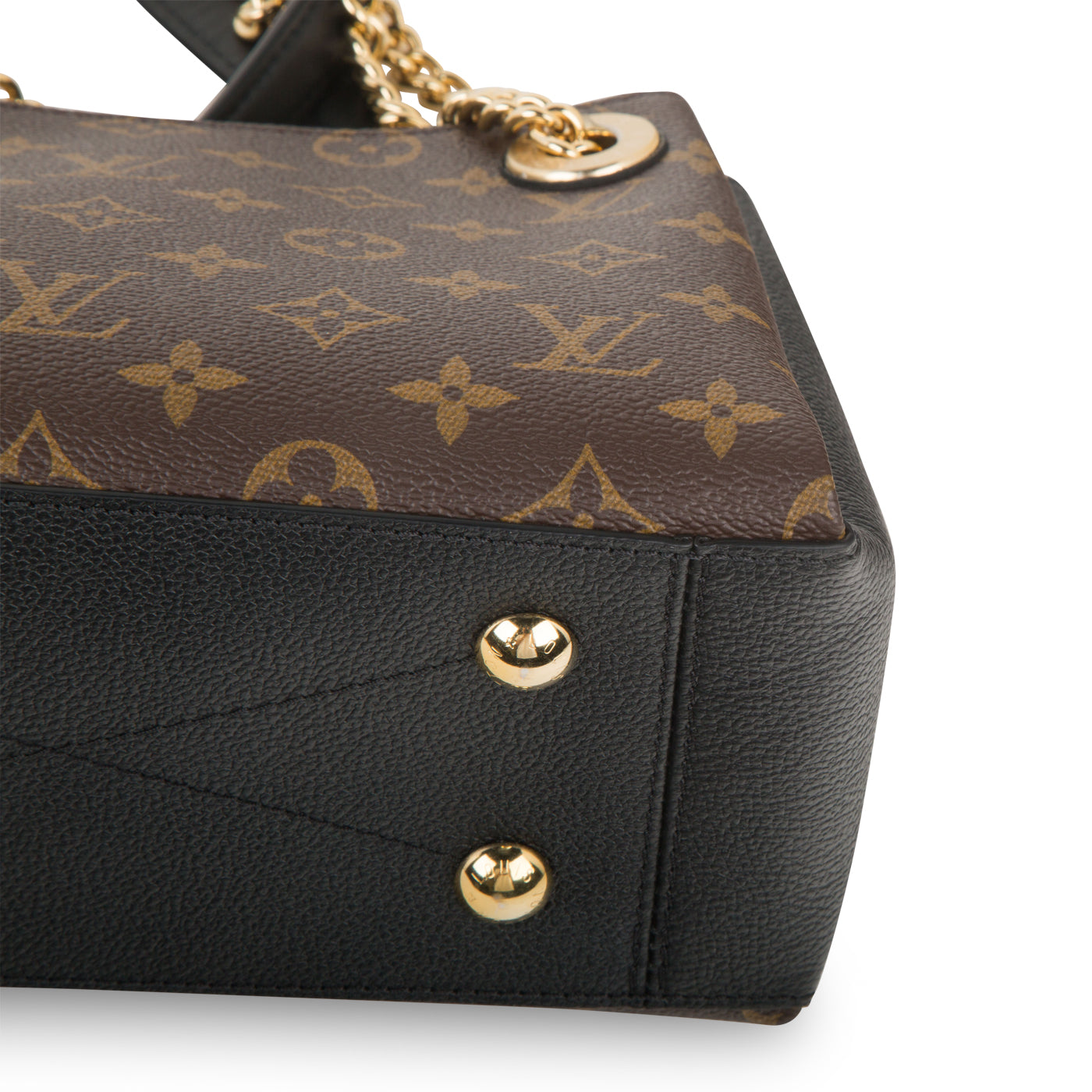 Louis Vuitton Surene BB Shoulder Bag Monogram Brown Black Noir Leather 