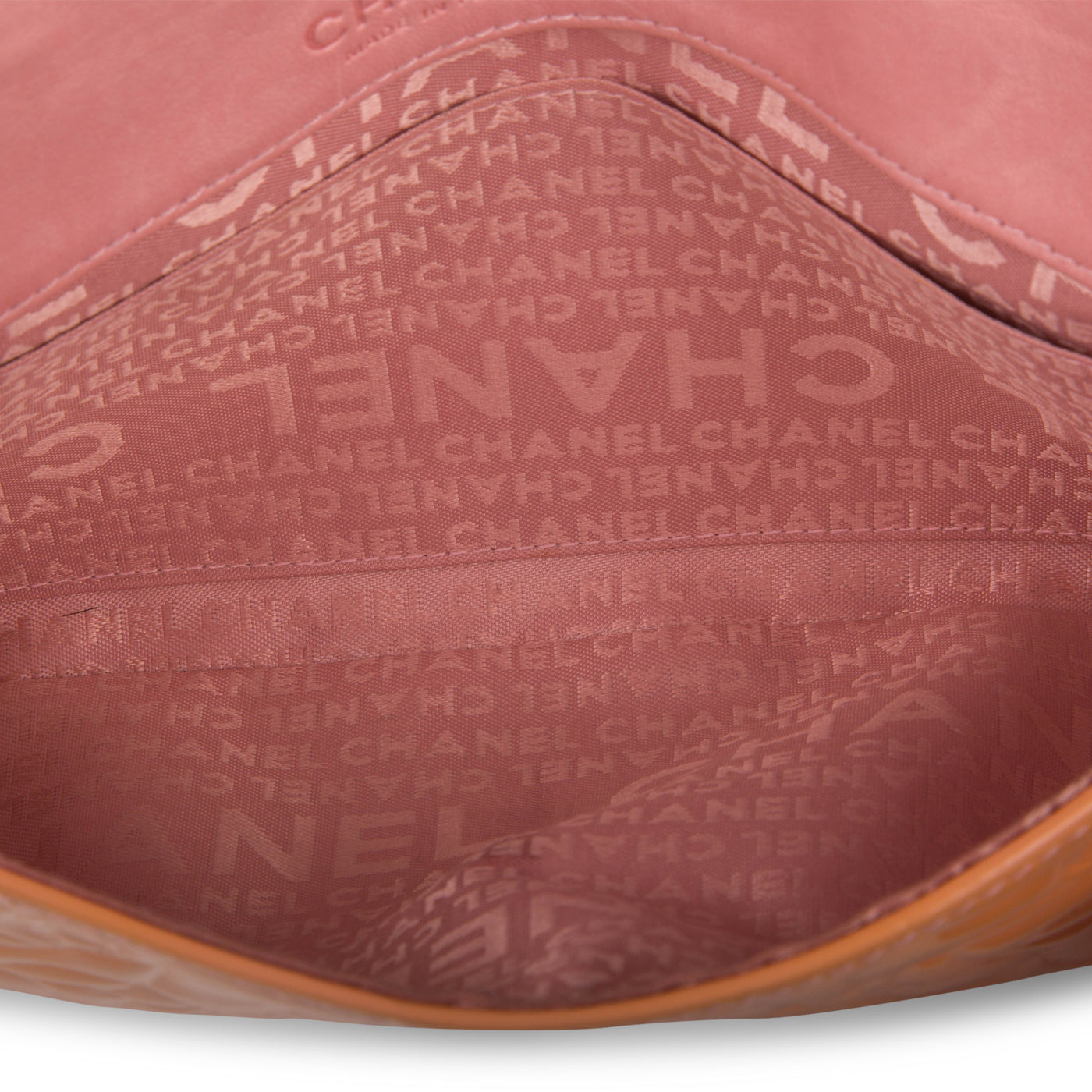 Peach Patent Camellia Bag