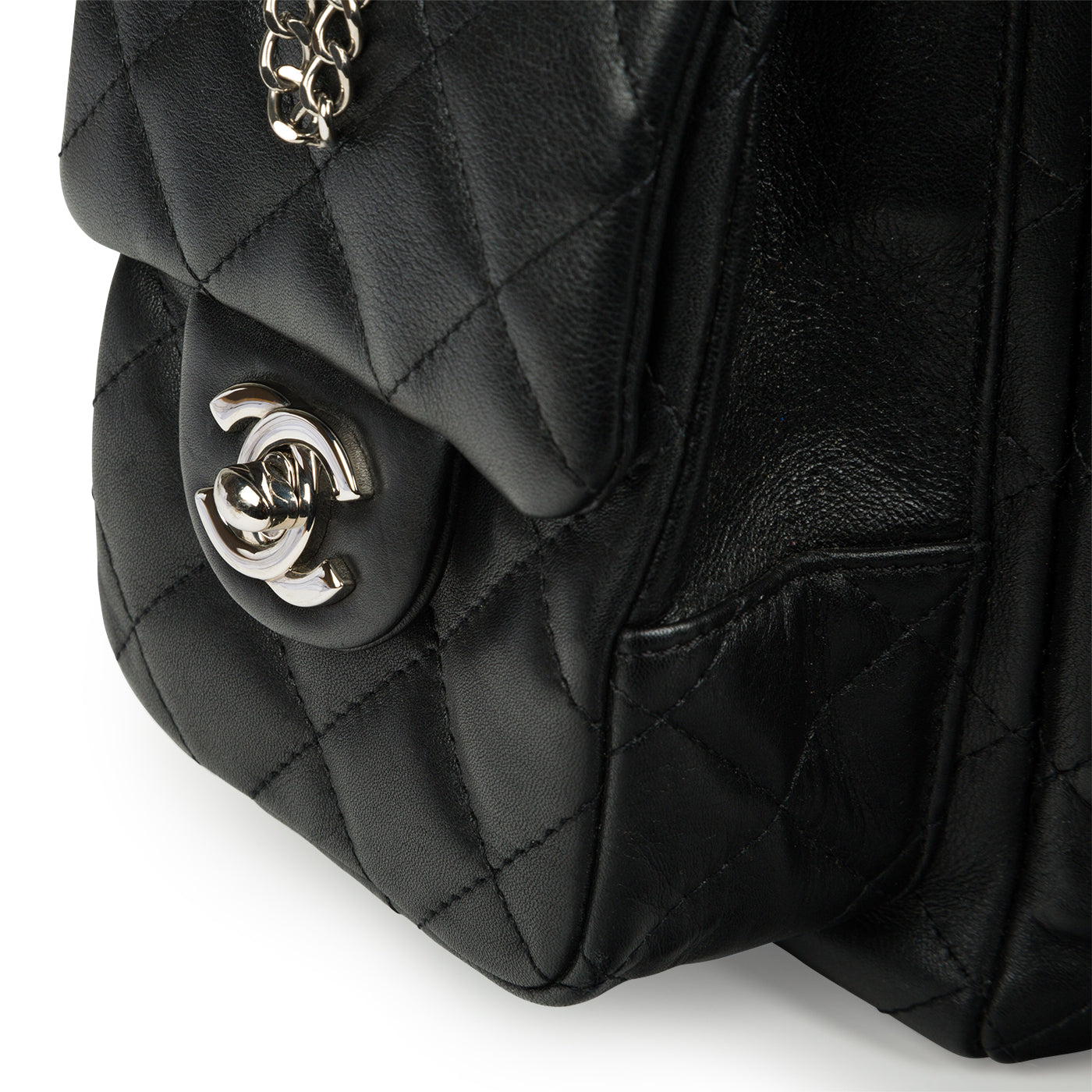 Chanel Black/White Quilted Leather Ligne Cambon Reporter Bag