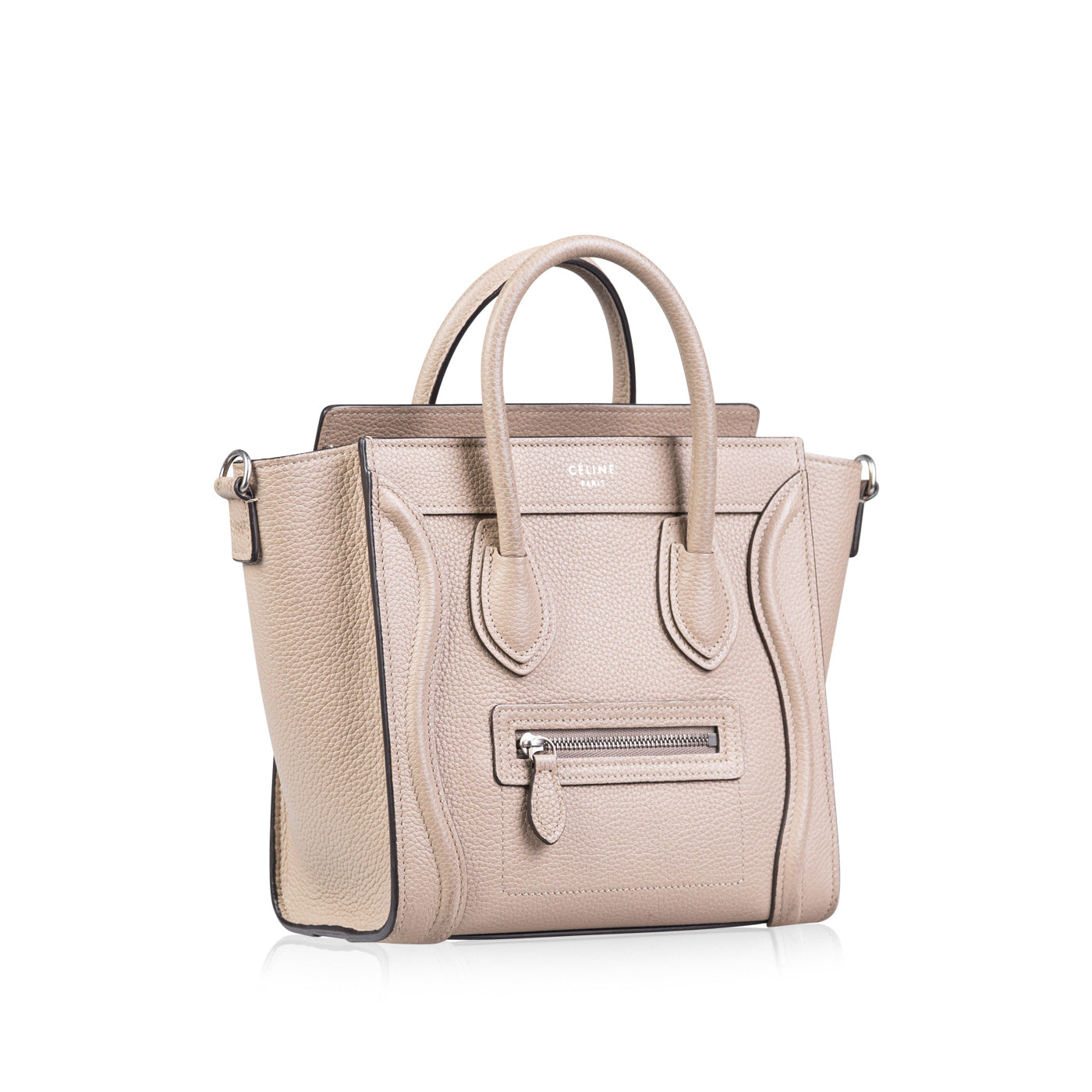 Celine Nano Luggage Tote Beige Drummed Leather Bagista