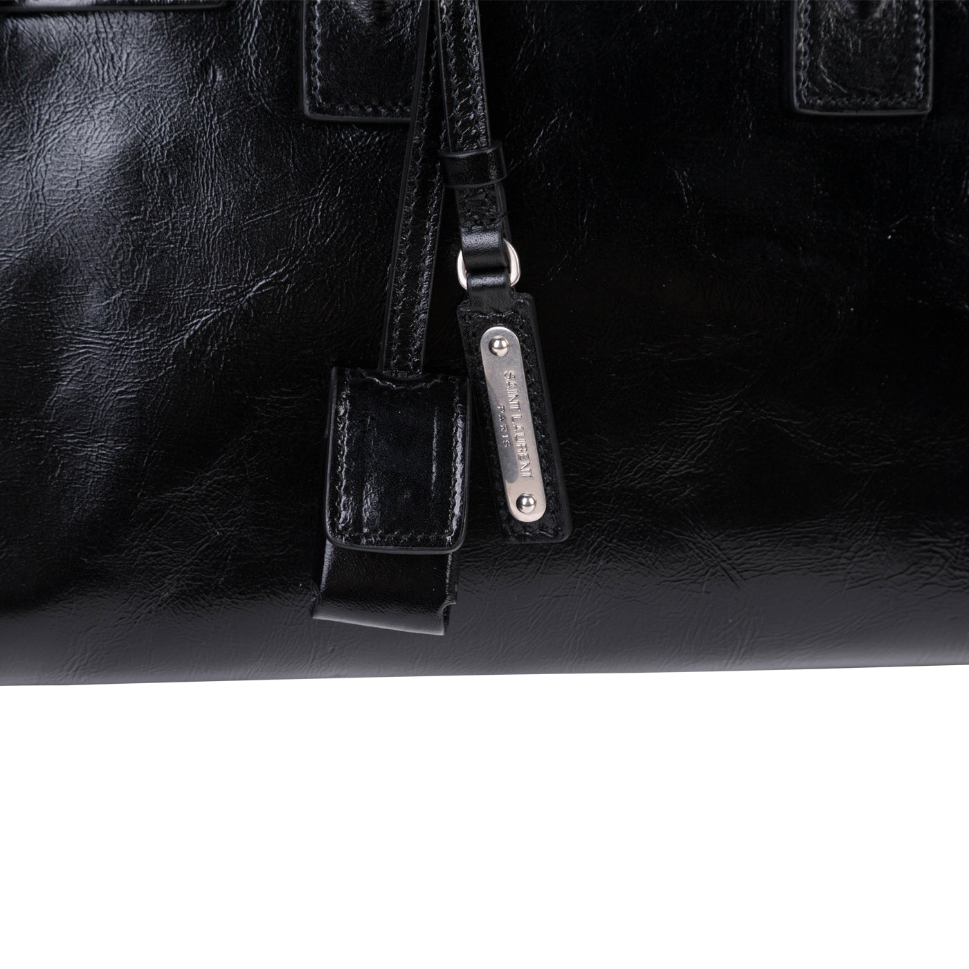 Yves Saint Laurent Black Moroder Leather Baby Sac De Jour Souple Duffle Bag  - Yoogi's Closet
