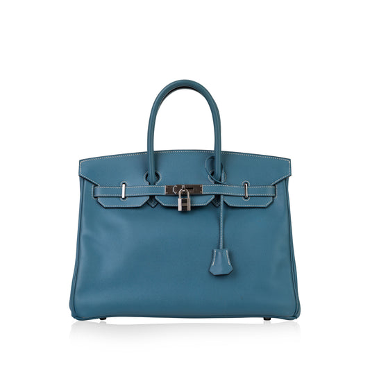 Birkin 35 Blue Jean Epsom