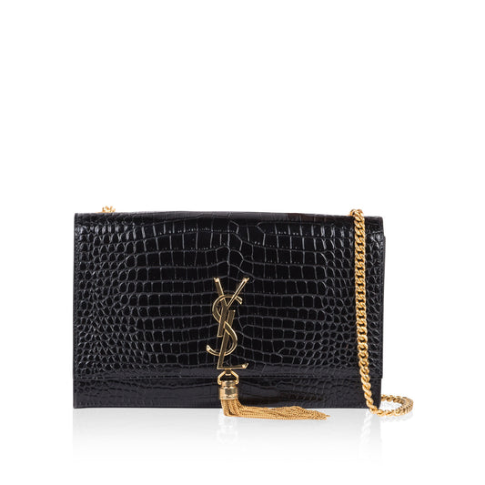 Kate Tassel Croc Embossed