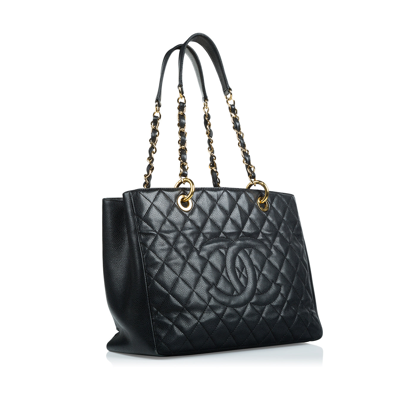 Grand Shopping Tote - Caviar - GHW