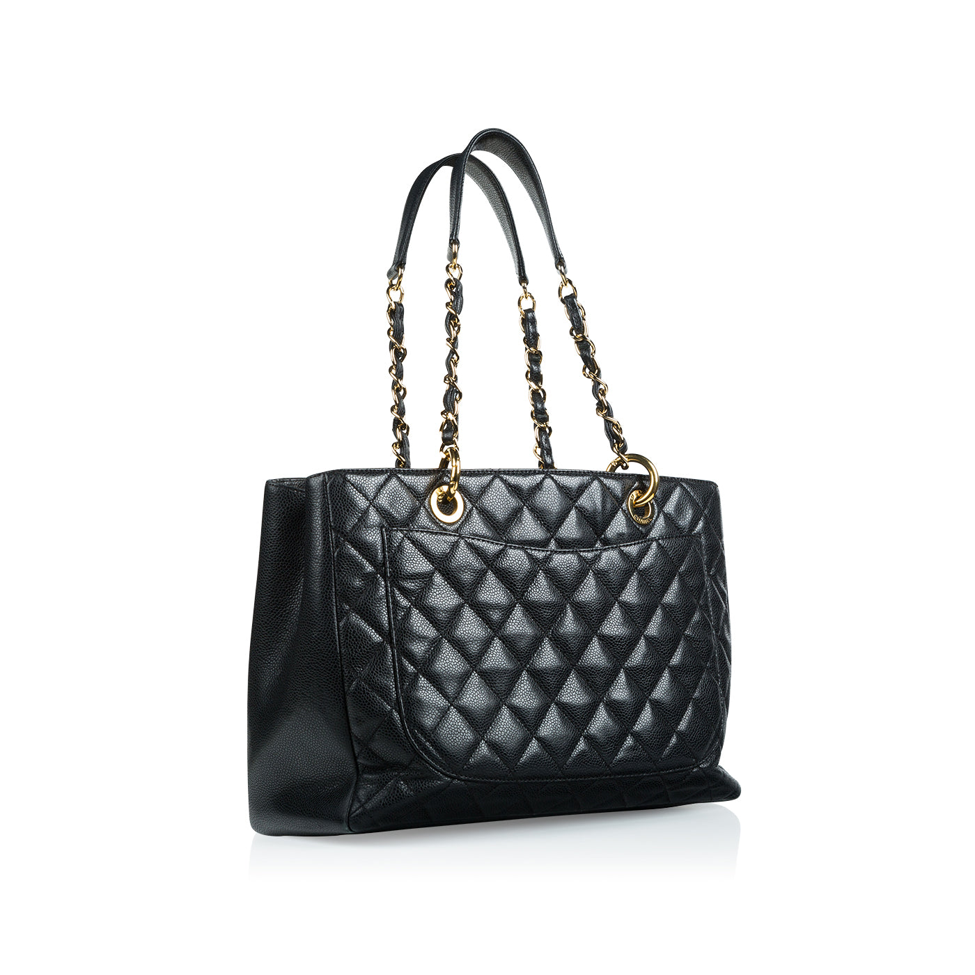 Grand Shopping Tote - Caviar - GHW