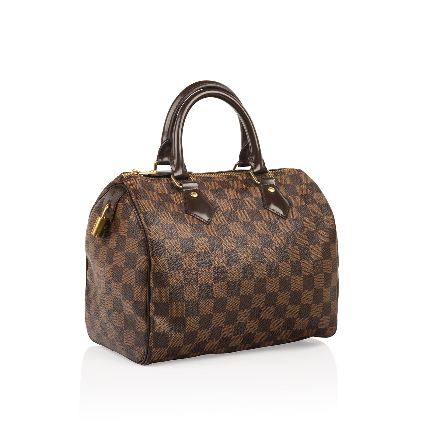 Louis Vuitton Damier Ebene Speedy 25 Boston Bag s27lv5 For Sale at