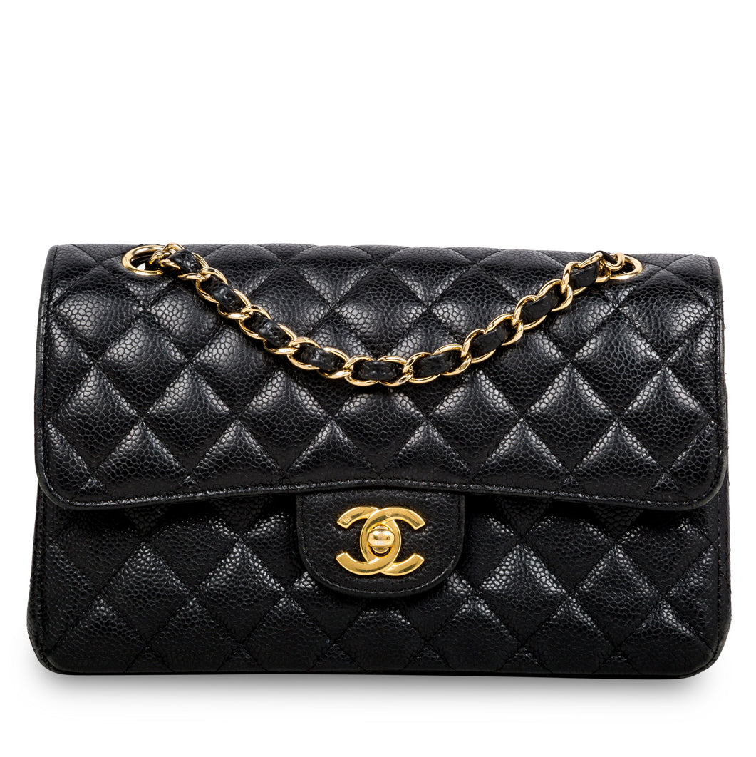Chanel Black Caviar Small Classic Flap Bag GHW, Luxury, Bags & Wallets on  Carousell