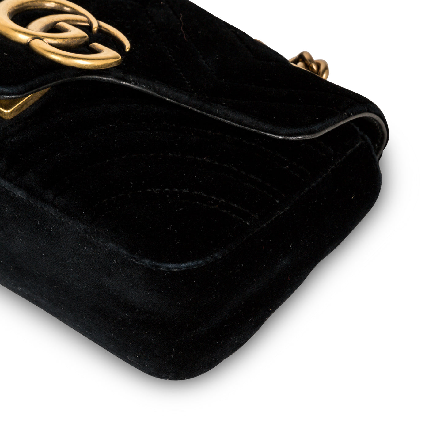 Gucci Mini Black Velvet GG Marmont Shoulder Bag — BLOGGER ARMOIRE