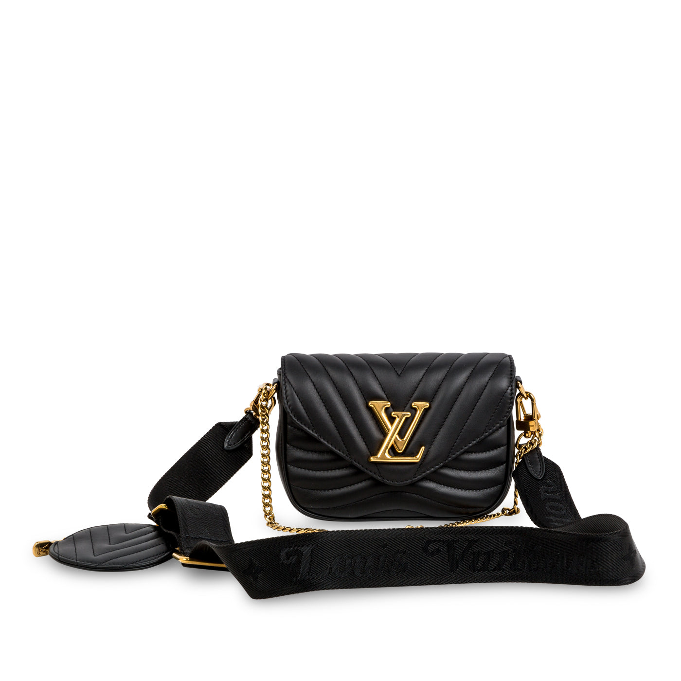 Louis Vuitton New Wave Multi Pochette Quilted Leather Black 1927761