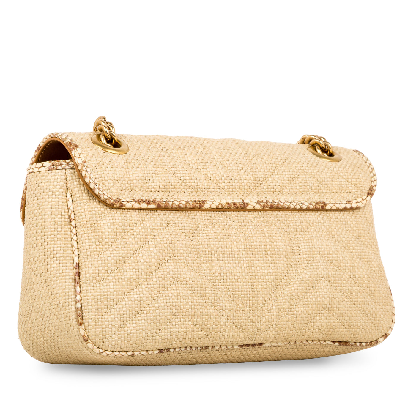 GG Marmont Bag - Raffia and Python - Small