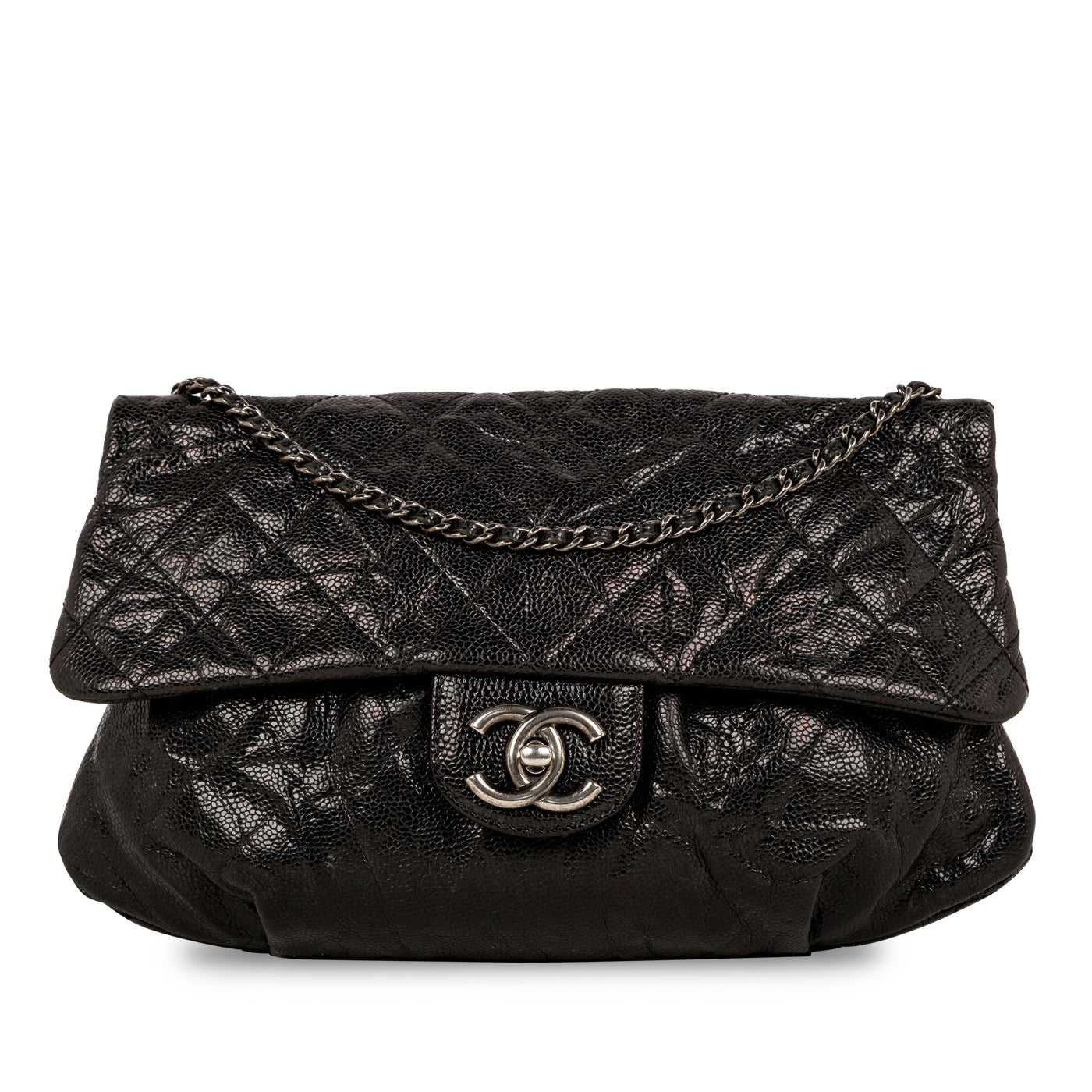 Glazed Caviar Medium Elastic Flap Bag