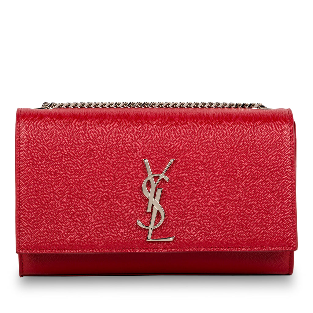 Saint Laurent Kate Ysl Flap Leather Chain Shoulder Bag - Deep Marine