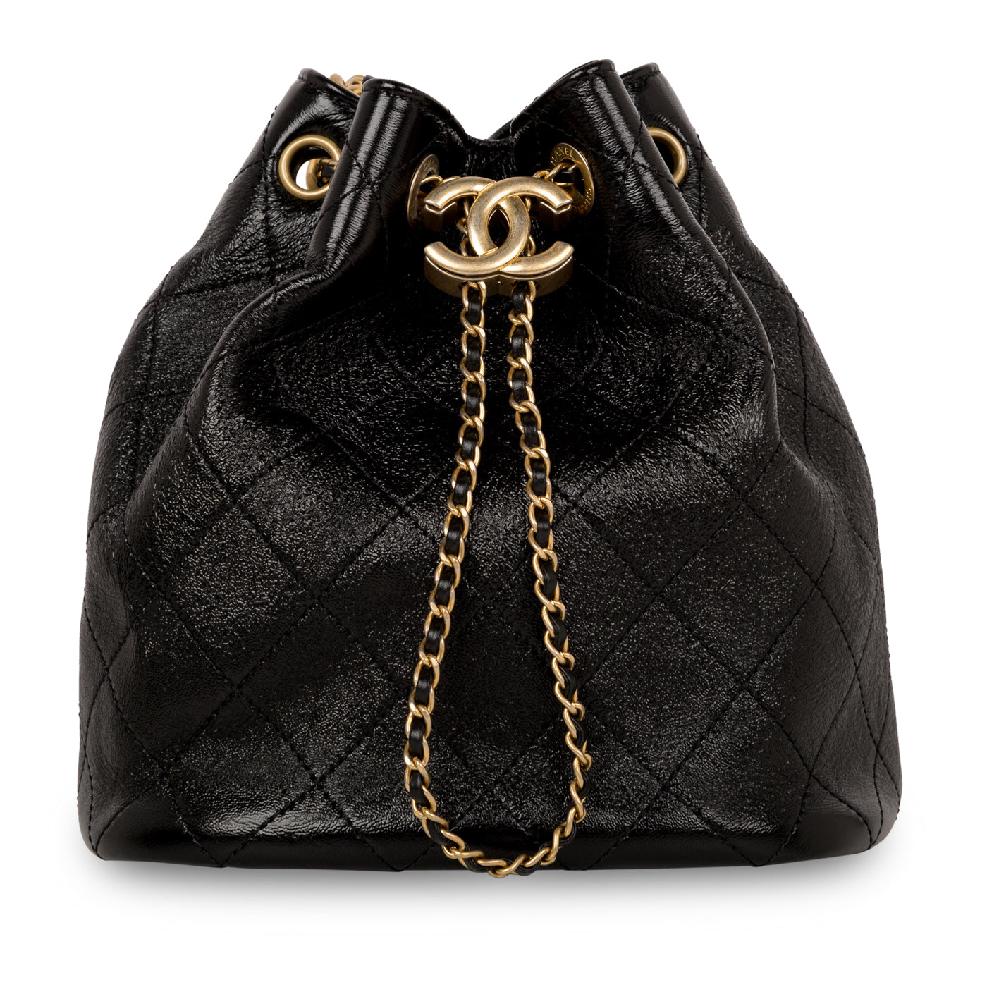 Glazed Lambskin Bucket Bag