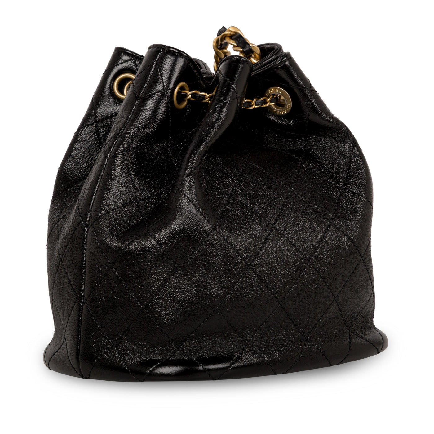 Glazed Lambskin Bucket Bag