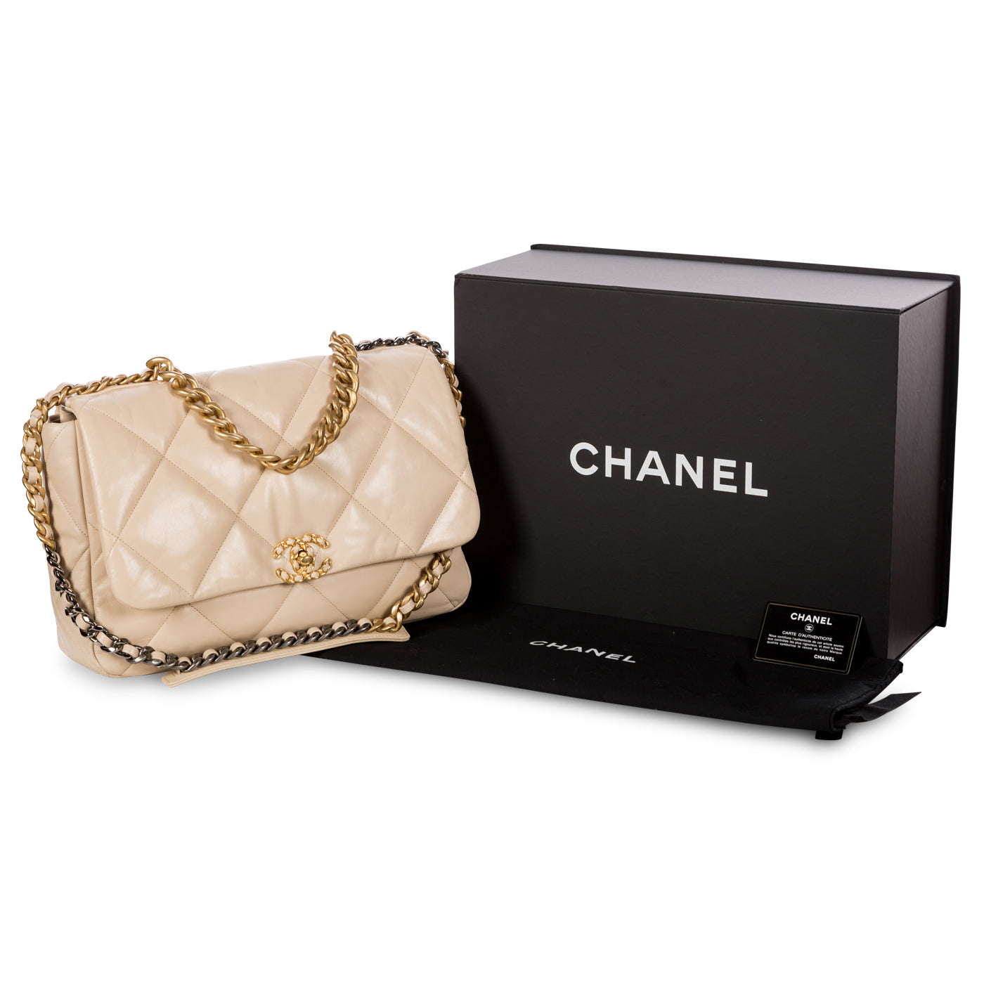 Chanel 19 Flap Bag Quilted Leather Maxi For Sale at 1stDibs