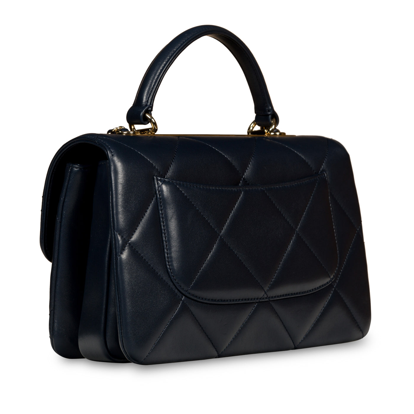 CHANEL ネイビー キルティング バッグ Chanel - Medium Trendy CC Flap Bag - Blue - CGHW - Pre-Loved – Bagista