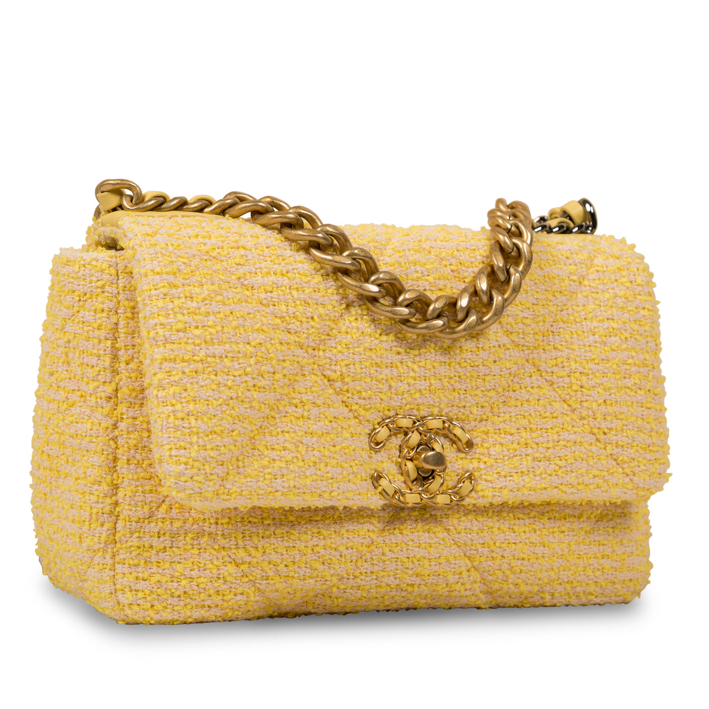 Chanel - Chanel 19 Flap Bag - Small - Yellow Tweed