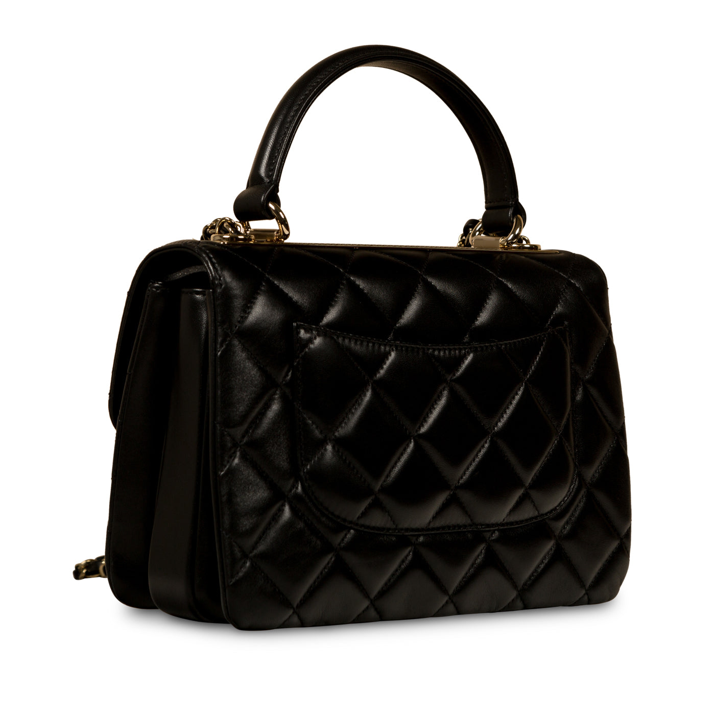 CN0061 Chanel CC Crown Flap Bag Black Original Leather A85762 Gold