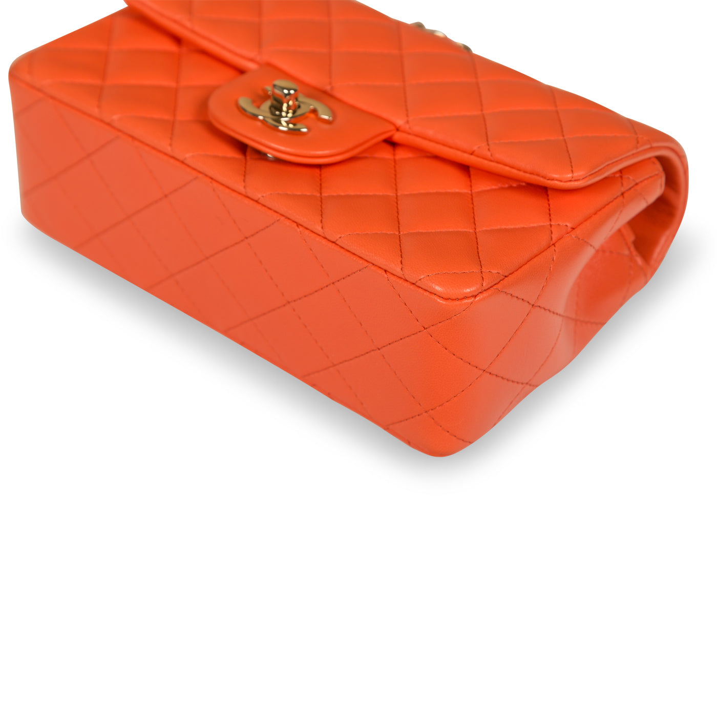Chanel - Mini Rectangular Flap Bag - Orange - CGHW - Immaculate