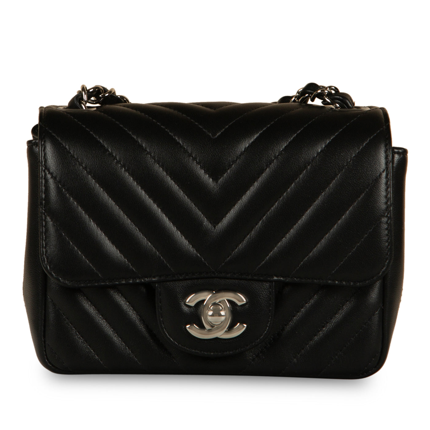 Chanel Burgundy Classic Chevron Mini Rectangular Flap Bag