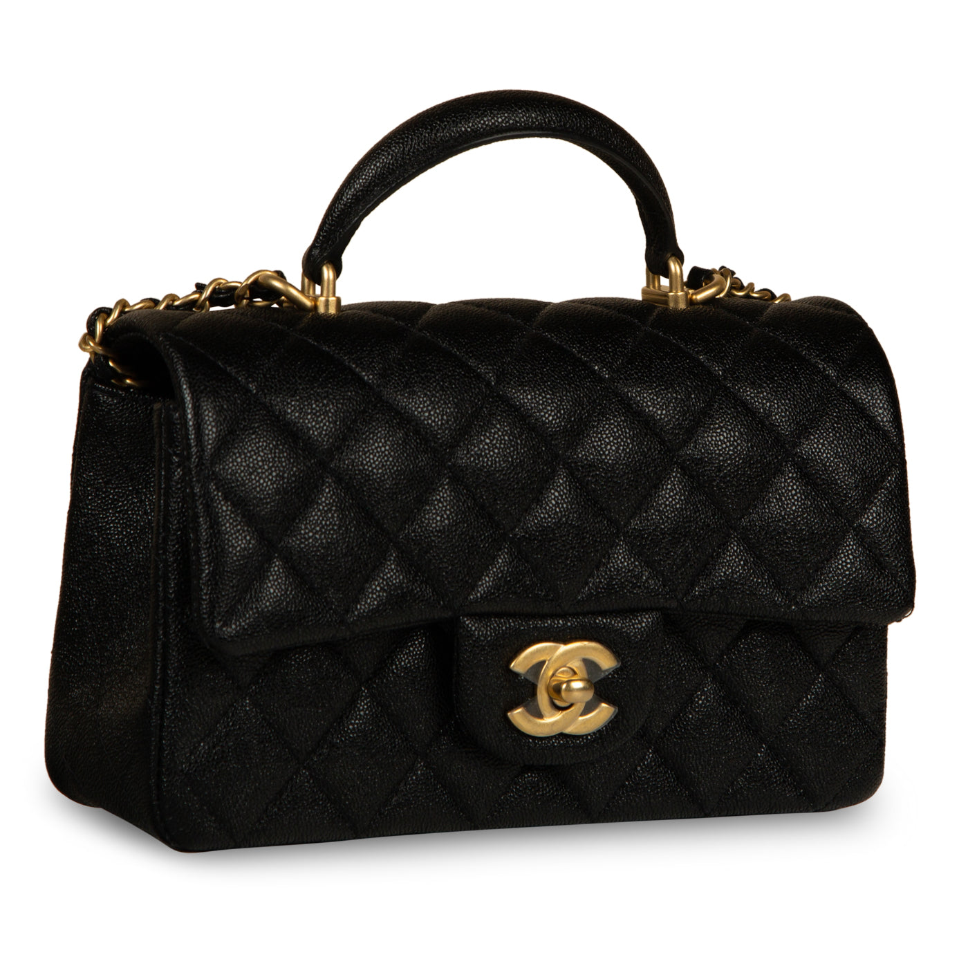 CHANEL 22P Top Handle Black Rectangular Mini Flap Bag  Fashion Reloved