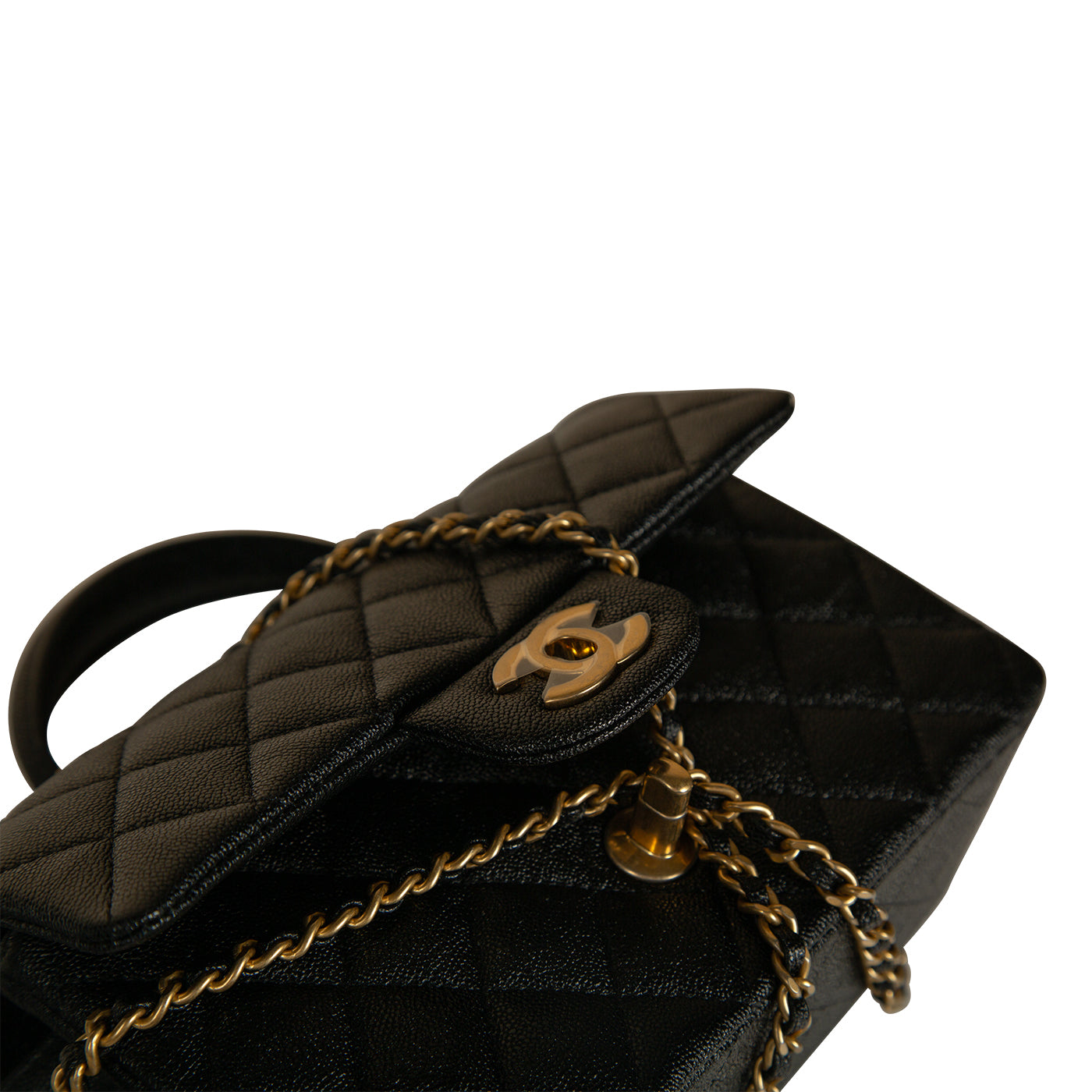 chanel black caviar leather tote