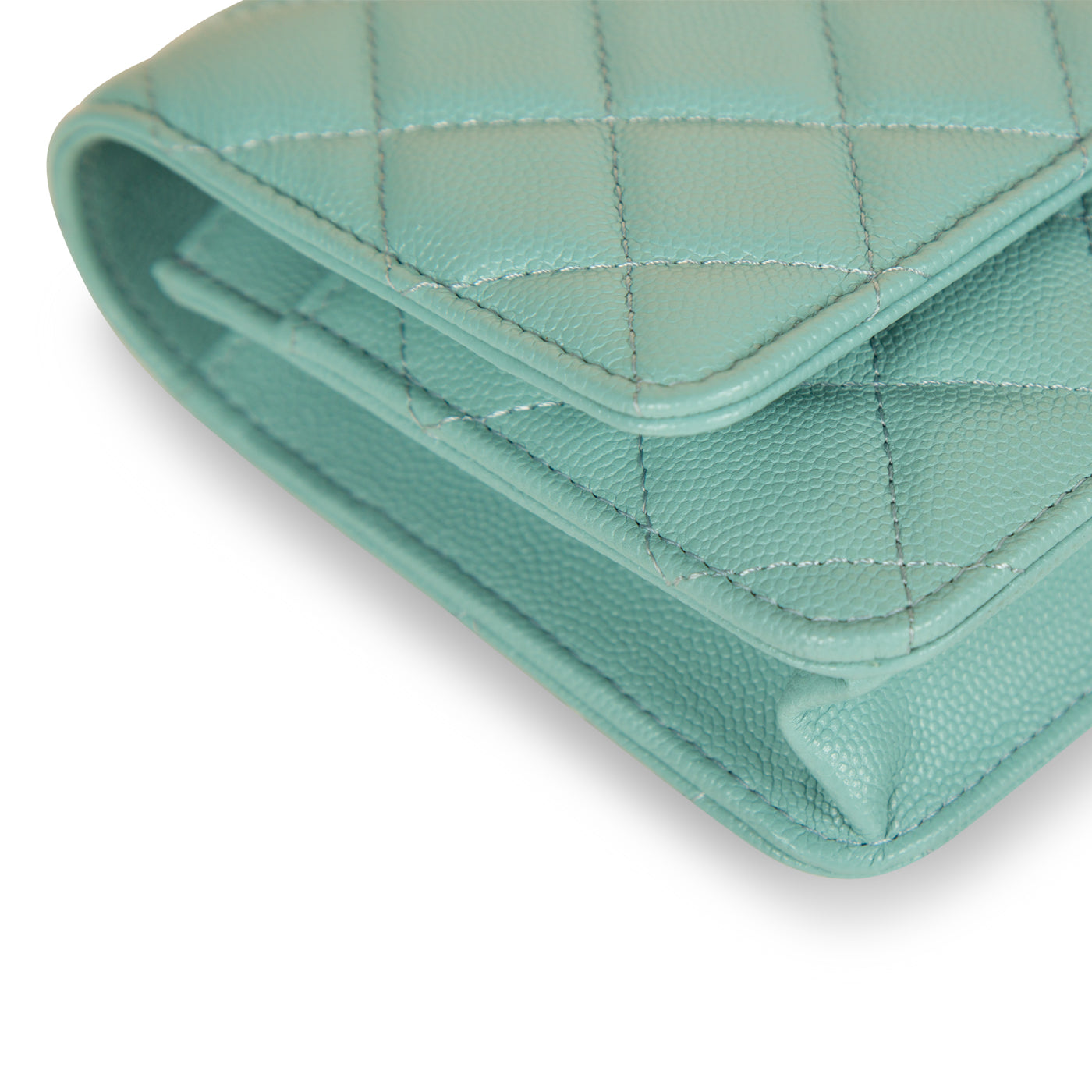 Chanel Quilted Caviar Wallet on Chain WOC Tiffany Blue  THE PURSE AFFAIR