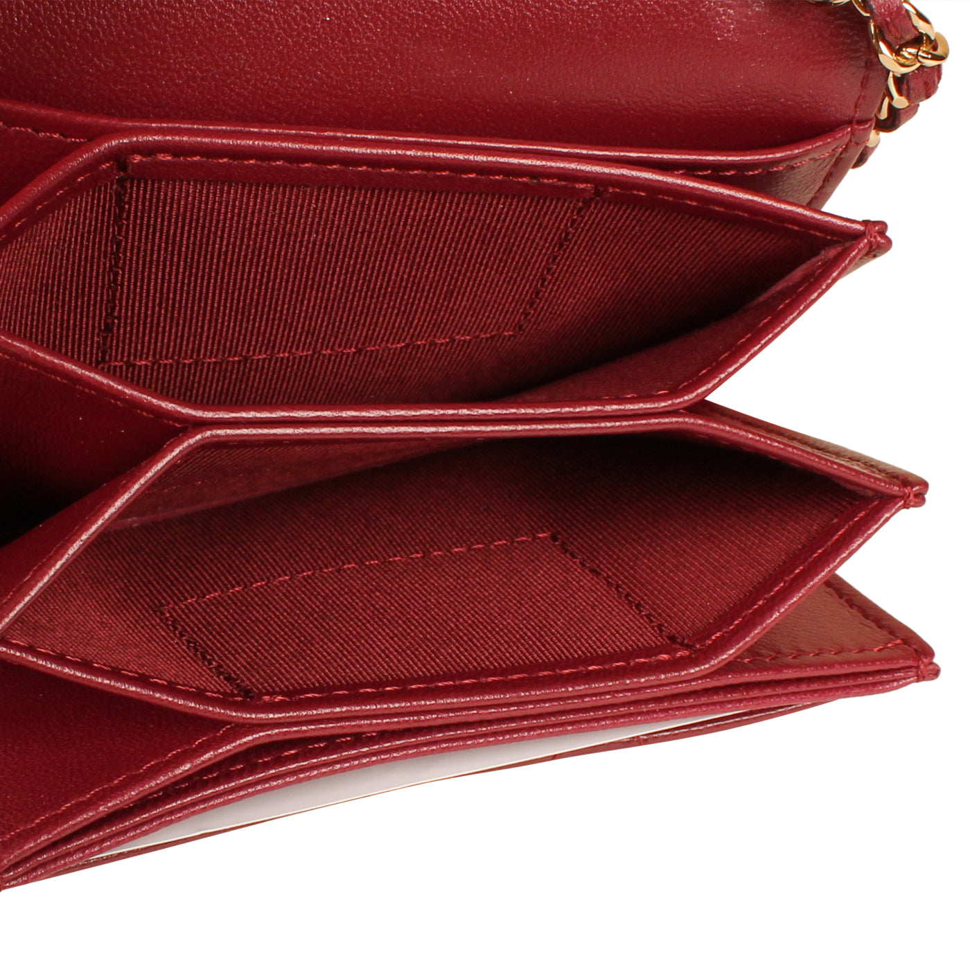 Chanel - Classic Flap Cardholder on Chain - Red Lambskin - GHW