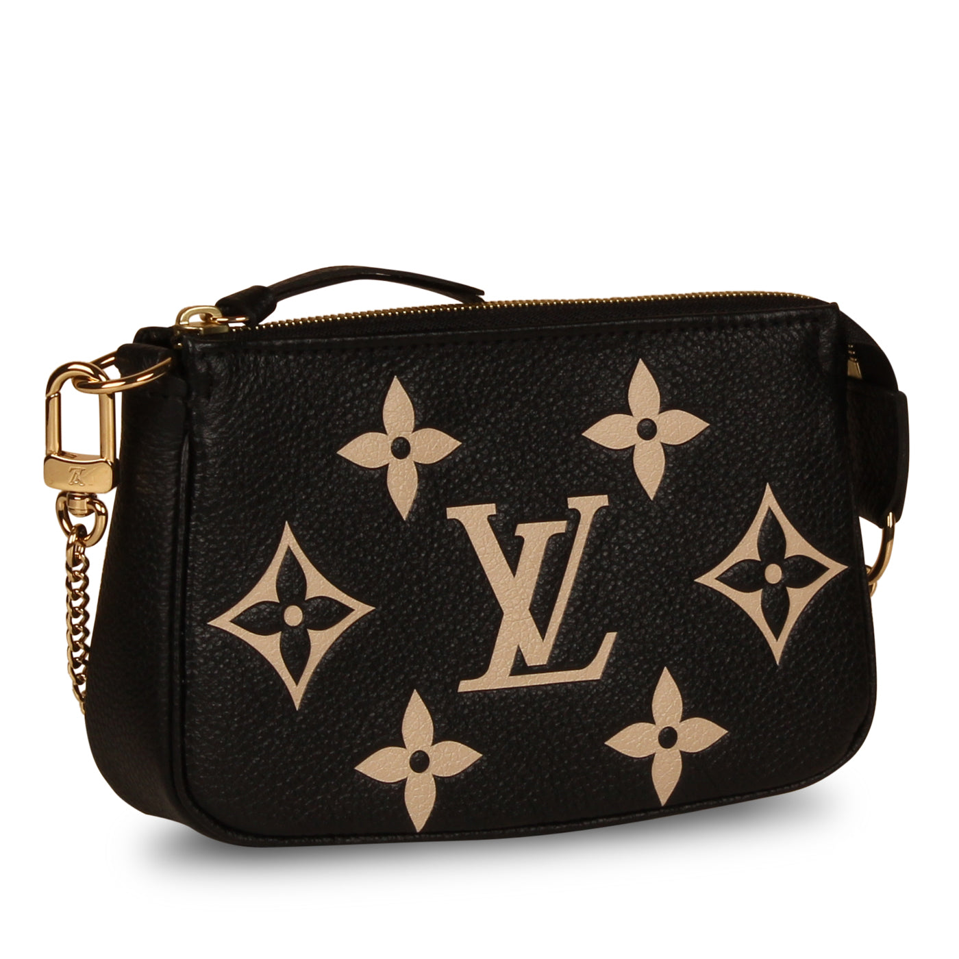 Louis Vuitton - Mini Pochette Accessoires - Black Empreinte - Cream Logo  Detailing