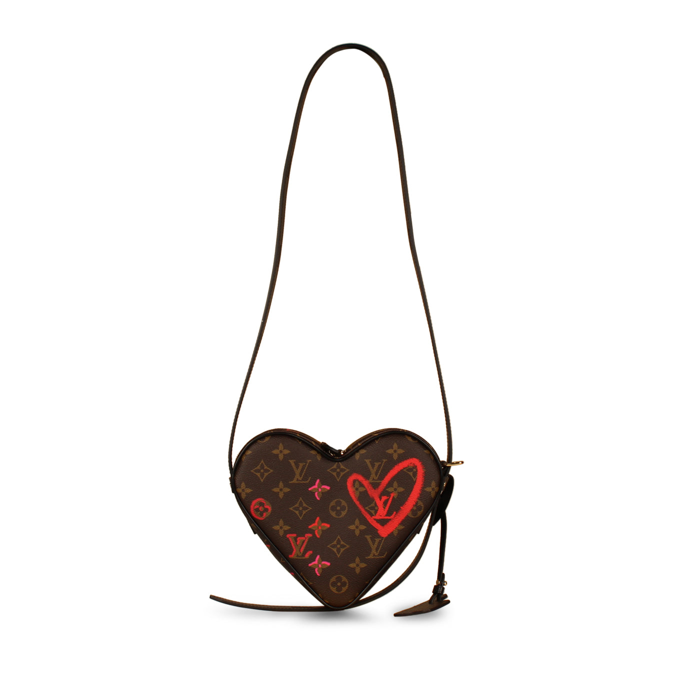 Louis Vuitton Limited Edition Brown Monogram Coated Canvas Sac Coeur Heart Bag with Gold Hardware