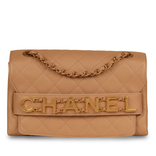 Medium Enchained Logo Flap Bag