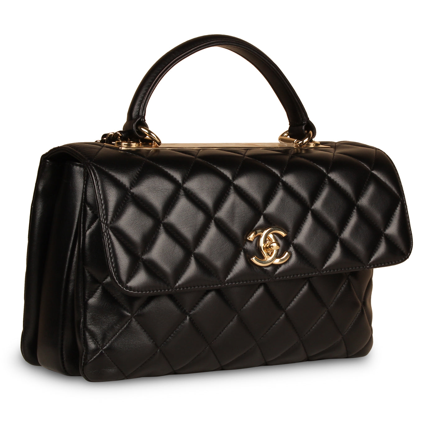 Chanel Trendy CC Top Handle Bag Calfskin Medium Black 1640149