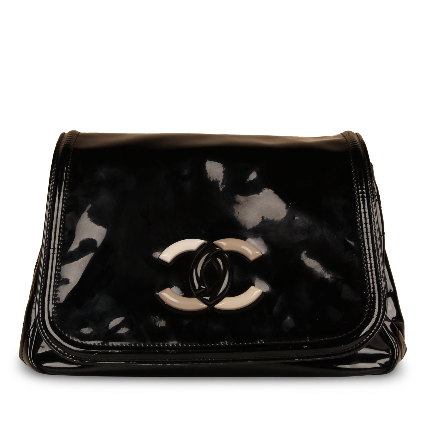 Vintage Black Vinyl Shoulder Bag