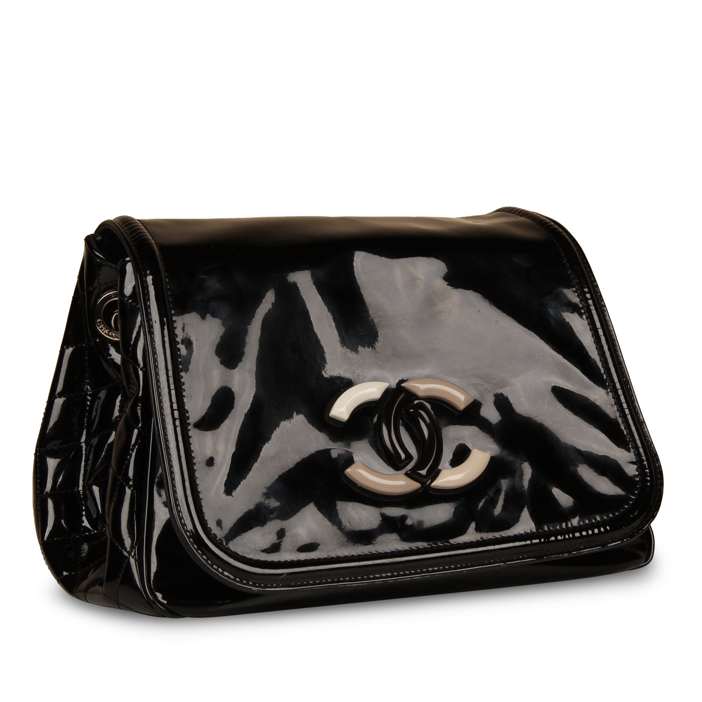 Vintage Black Vinyl Shoulder Bag