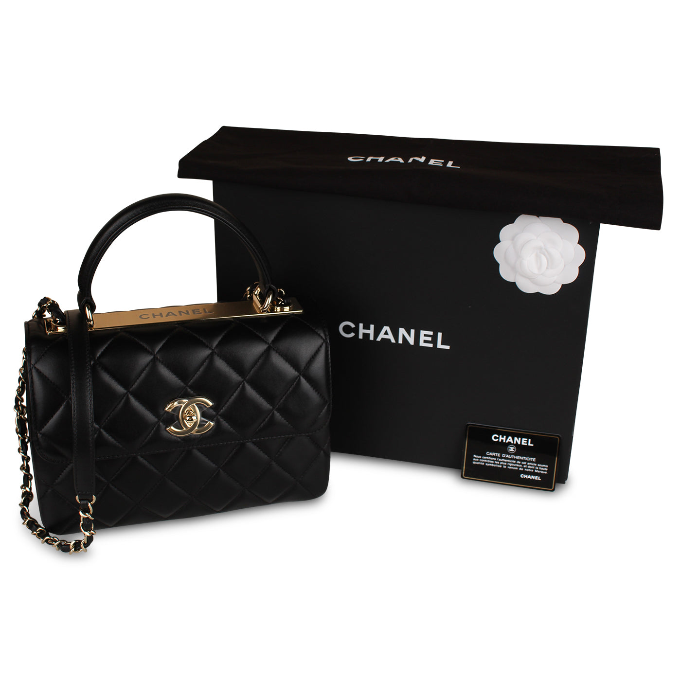 Chanel - Small Trendy CC Flap Bag - Black Lambskin