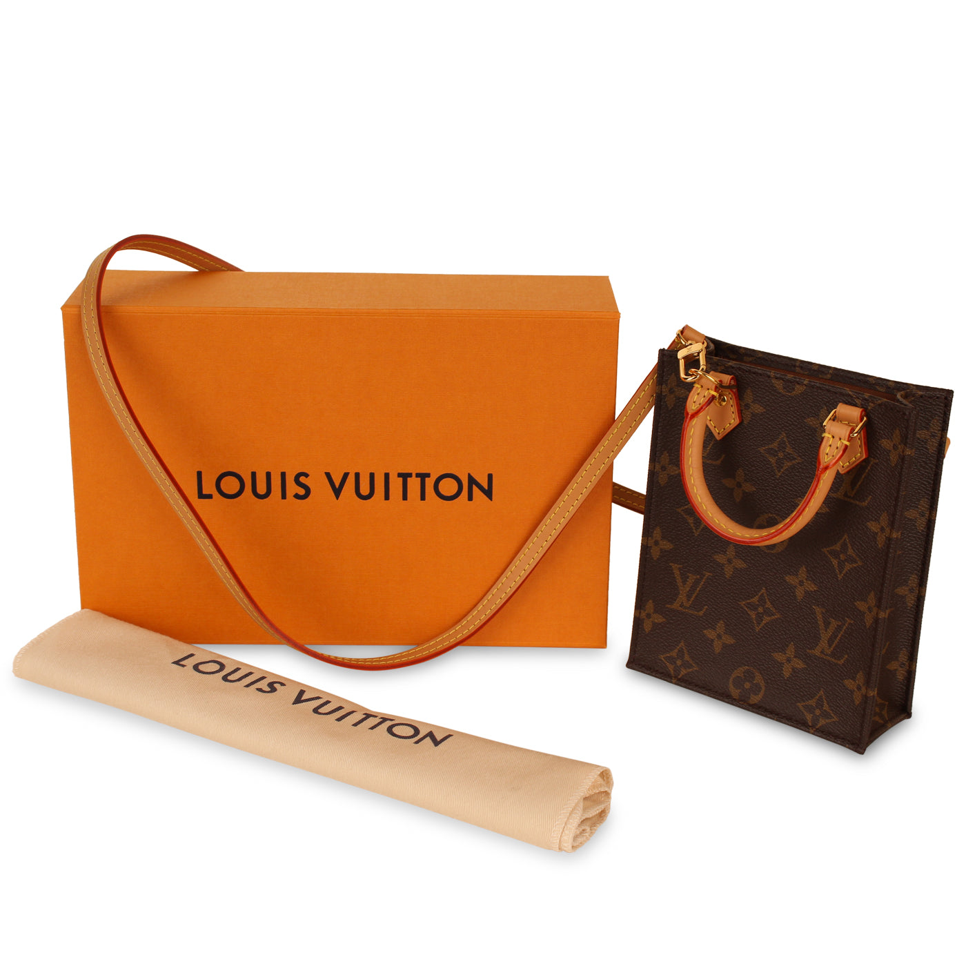 Louis Vuitton Monogram Petit Sac Plat Brown